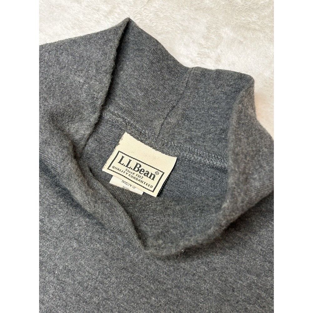 LL Bean Mens XL Reg Gray Mock Neck Long Sleeve Pullover Shirt
